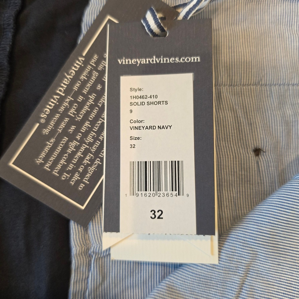 Vineyard Vines Mens Breaker Shorts Navy Blue Stretch 9 Inch Inseam Size 32 - Picture 8 of 8